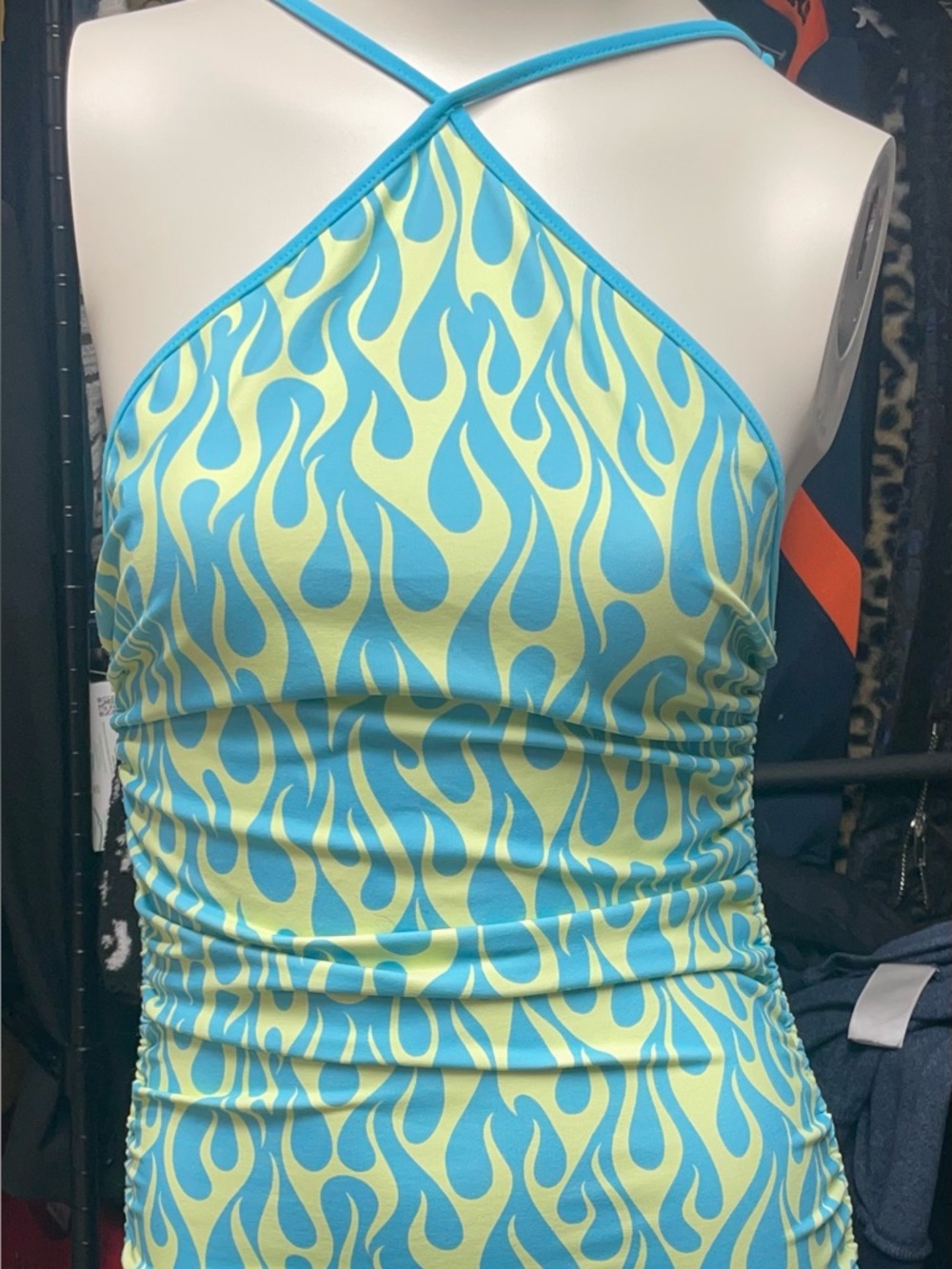 Vibrant Flame Print Dress